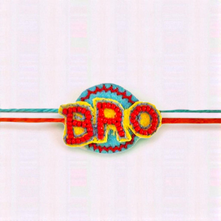 Handmade Beaded "Bro" Rakhi For Brother