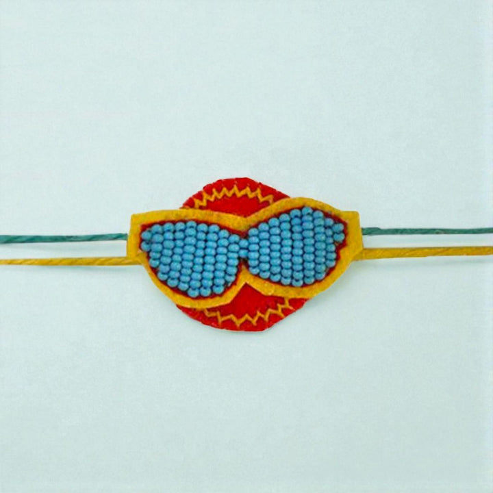 Handmade Beaded Specs Shape Rakhi For Brother