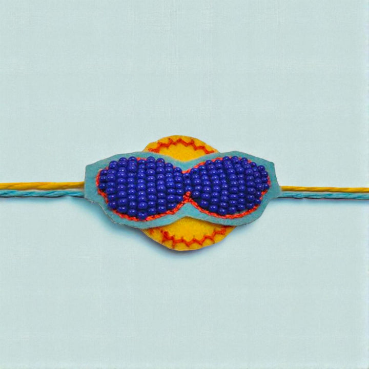 Handmade Beaded Specs Shape Rakhi For Brother