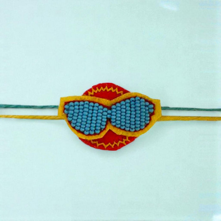 Handmade Beaded Specs Shape Rakhi For Brother