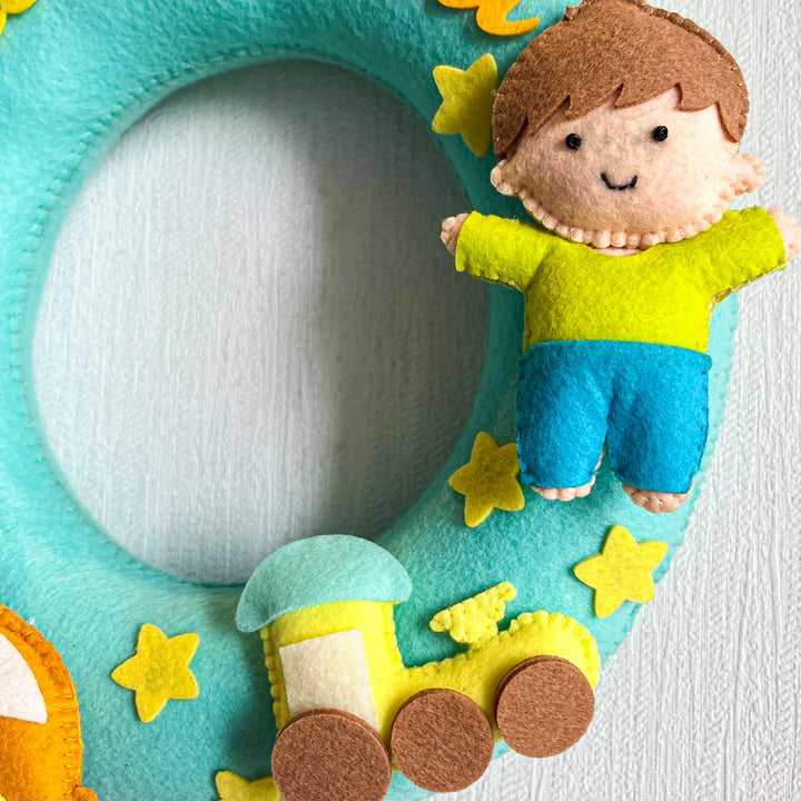 Personalized Brothers Forever Theme Felt Kids Name Plate For Siblings