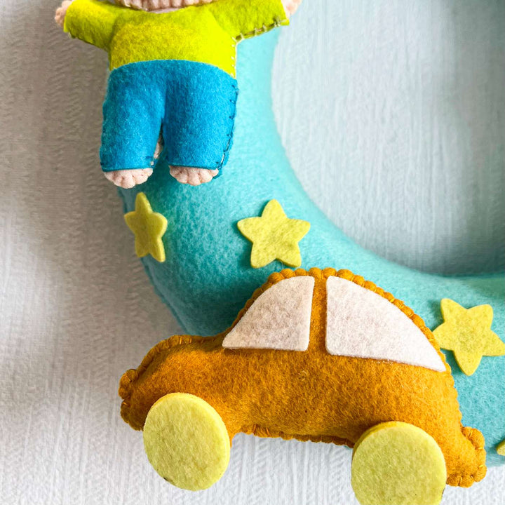 Personalized Brothers Forever Theme Felt Kids Name Plate For Siblings