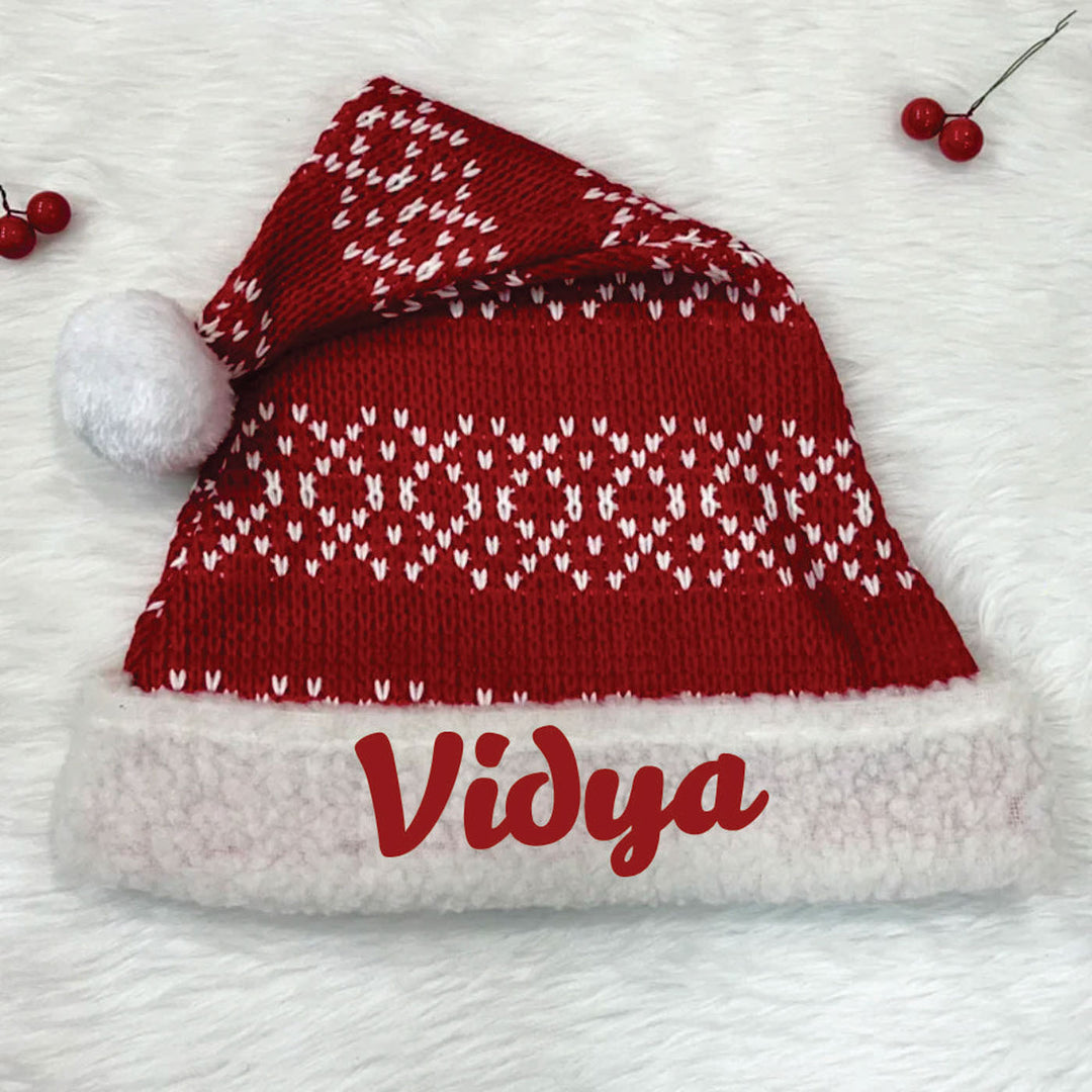 Personalized Handmade Classic Knit Adult Santa Hat