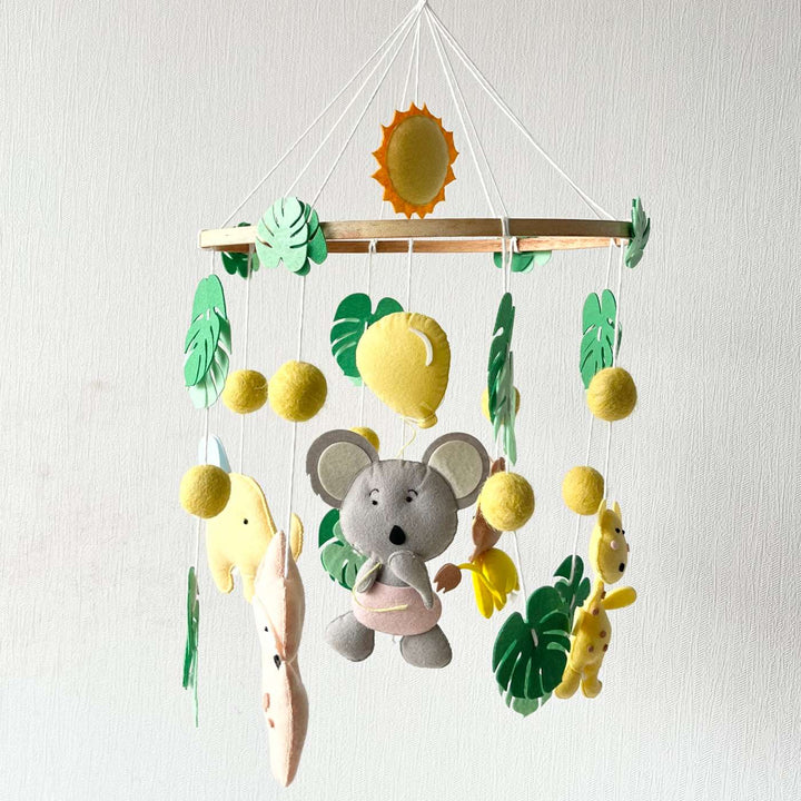 Personalized Handmade Safari Adventure Felt Cot Mobile For Newborns