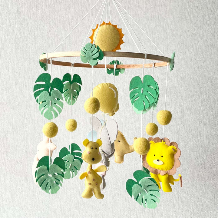 Personalized Handmade Safari Adventure Felt Cot Mobile For Newborns