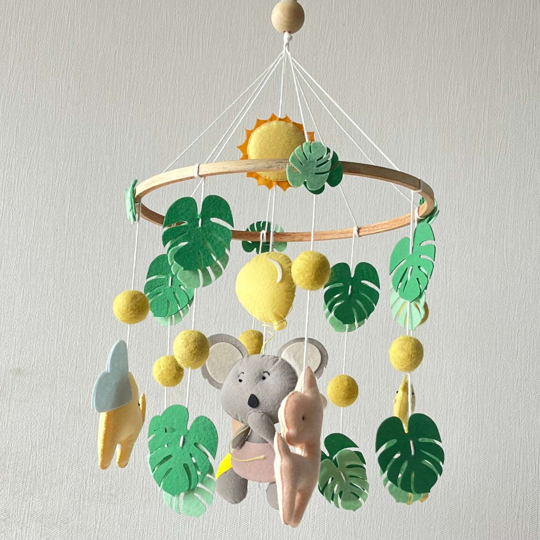 Personalized Handmade Safari Adventure Felt Cot Mobile For Newborns