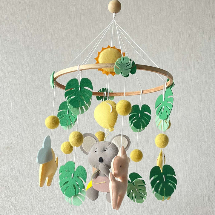Personalized Handmade Safari Adventure Felt Cot Mobile For Newborns