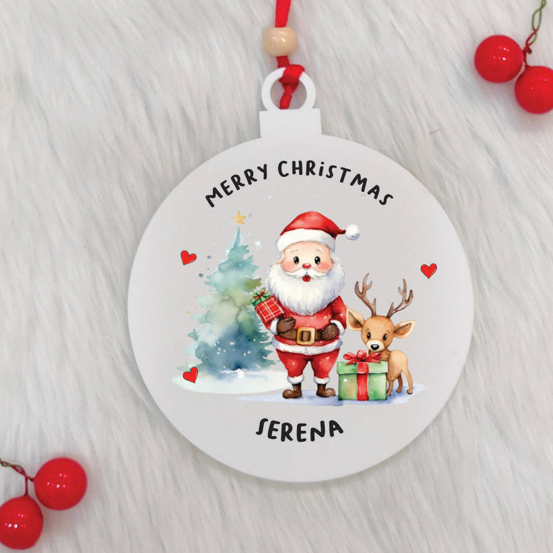 Personalized Handmade Happy Santa Acrylic Ornament