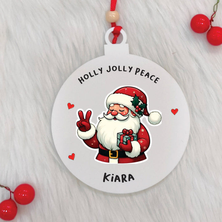 Personalized Handmade Ho Ho Ho Santa Acrylic Ornament