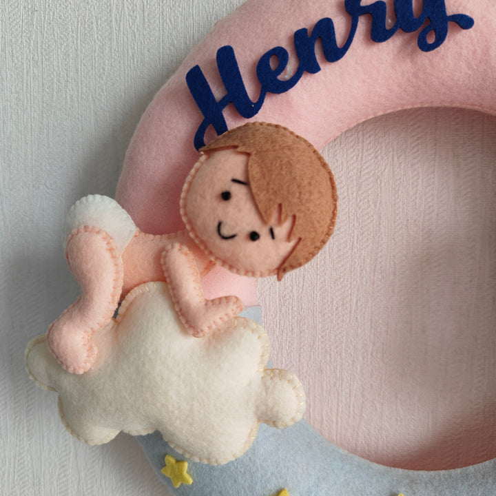 Personalized Magic Moments Theme Felt Kids Name Plate For Siblings