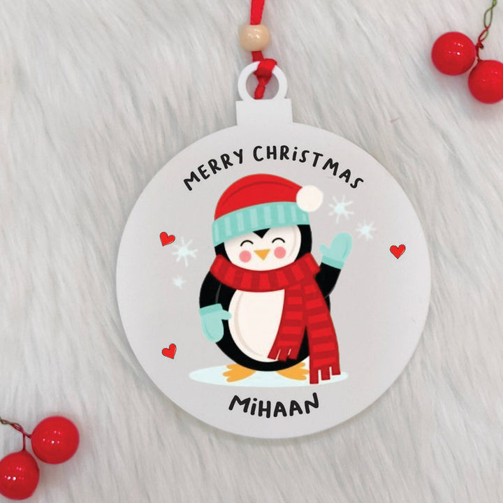Personalized Handmade Penguin Pitter Patter Acrylic Ornament