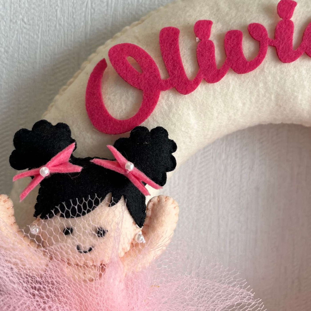 Personalized Rainbow Duo Theme Felt Kids Name Plate For Siblings