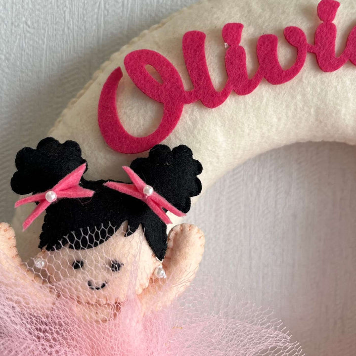 Personalized Rainbow Duo Theme Felt Kids Name Plate For Siblings