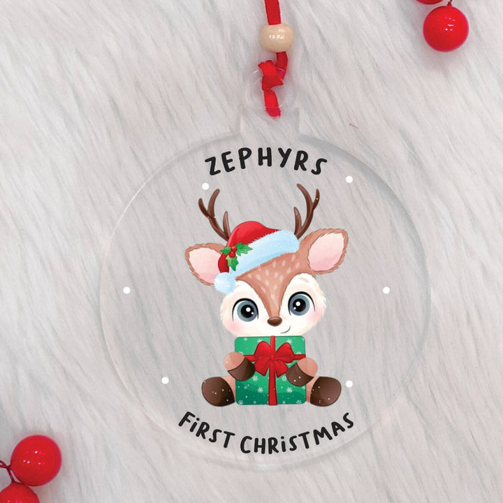Personalized Handmade Reindeer’s Gift Of Love Acrylic Ornament