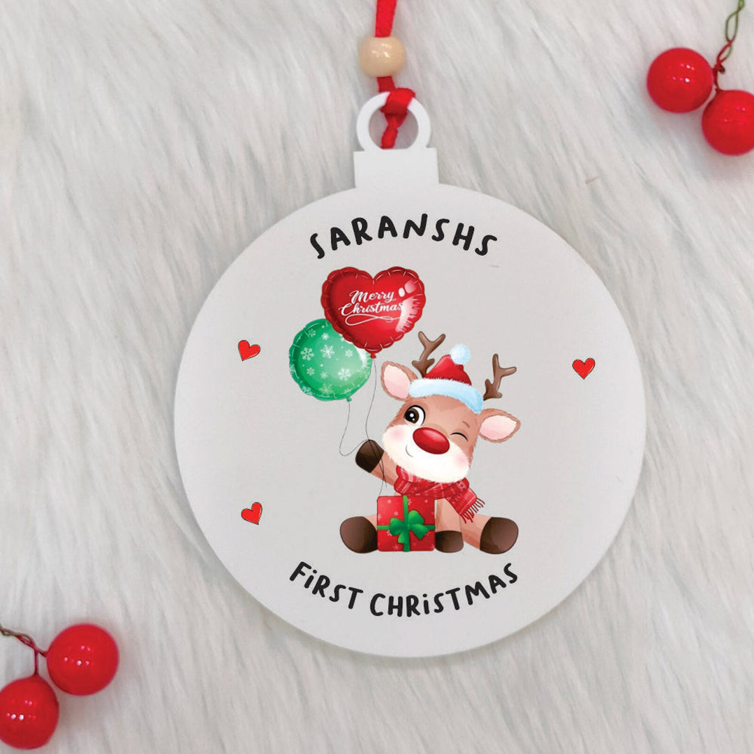 Personalized Handmade Reindeer’s Sky High Acrylic Ornament