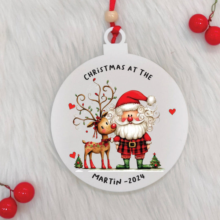 Personalized Handmade Santa’s Bestie Acrylic Ornament