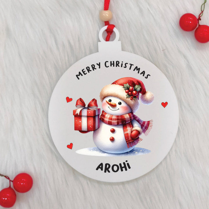 Personalized Handmade Snowman’s Wonderland Acrylic Ornament