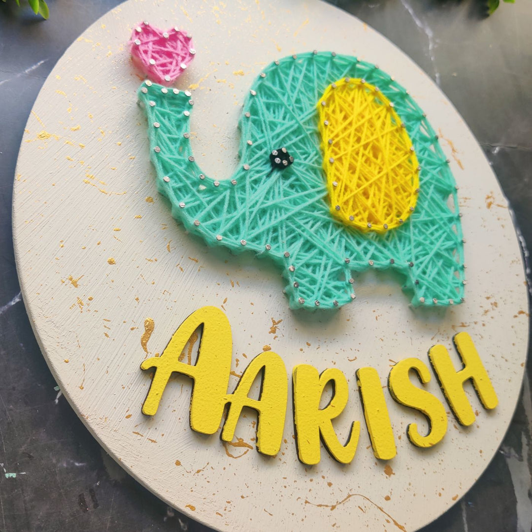 Personalized Animal Theme Kids String Art Nameplate