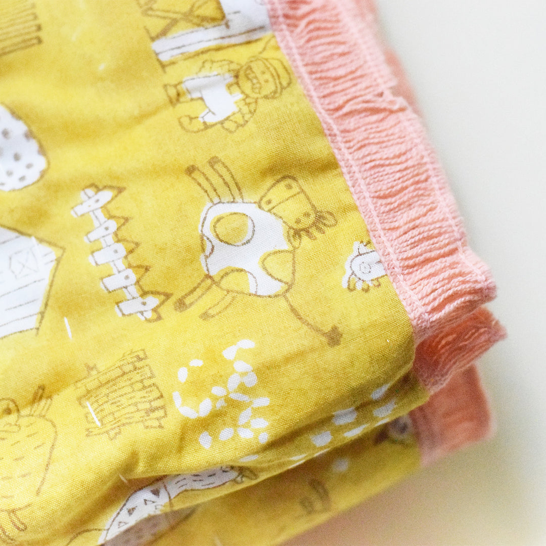 Hand Block Printed Farm Friends Quilt/Comforter