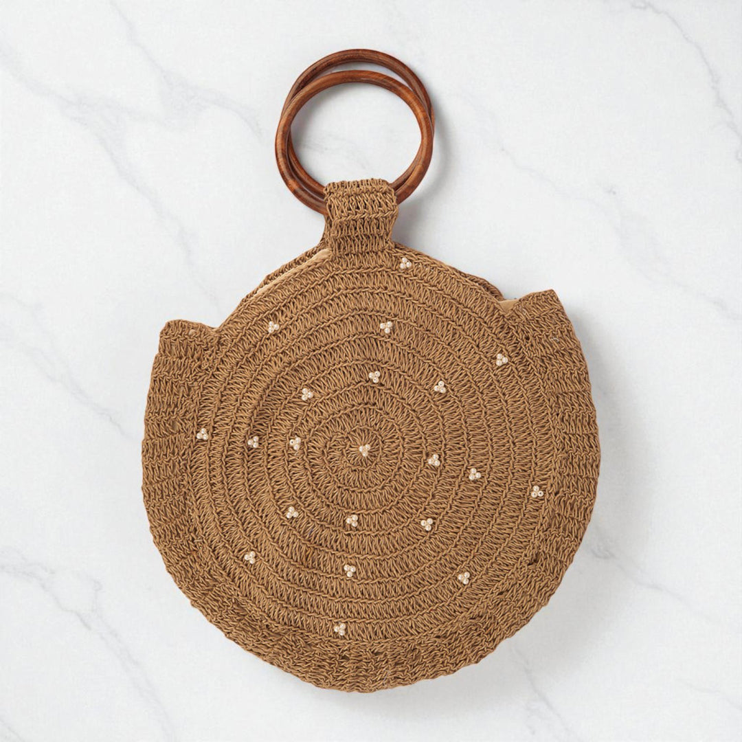 Handmade Pearl Embellished Regal Jute Handbag