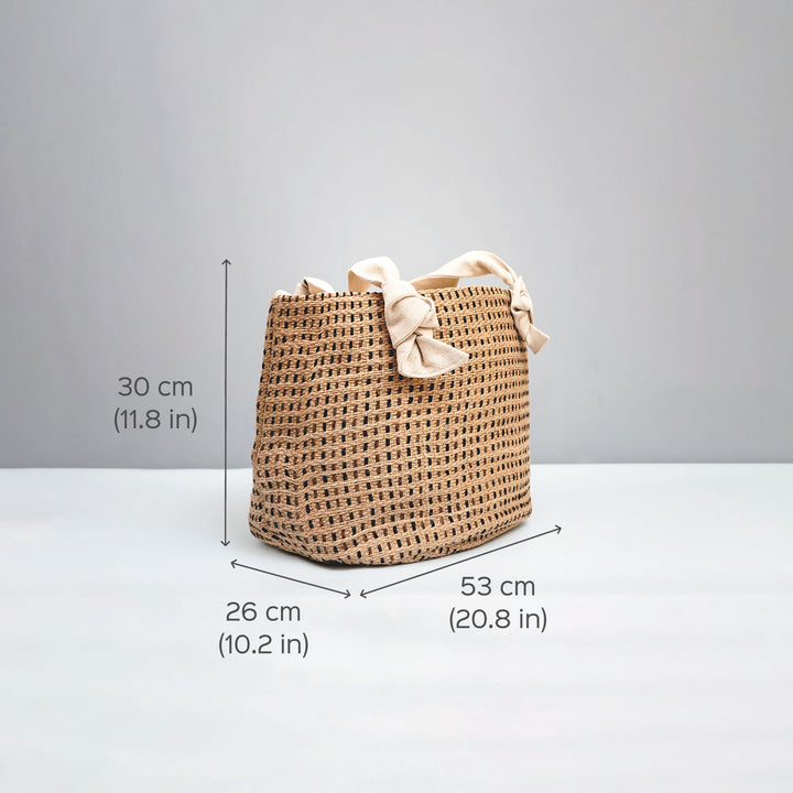 Jute Tote with Cotton Handles