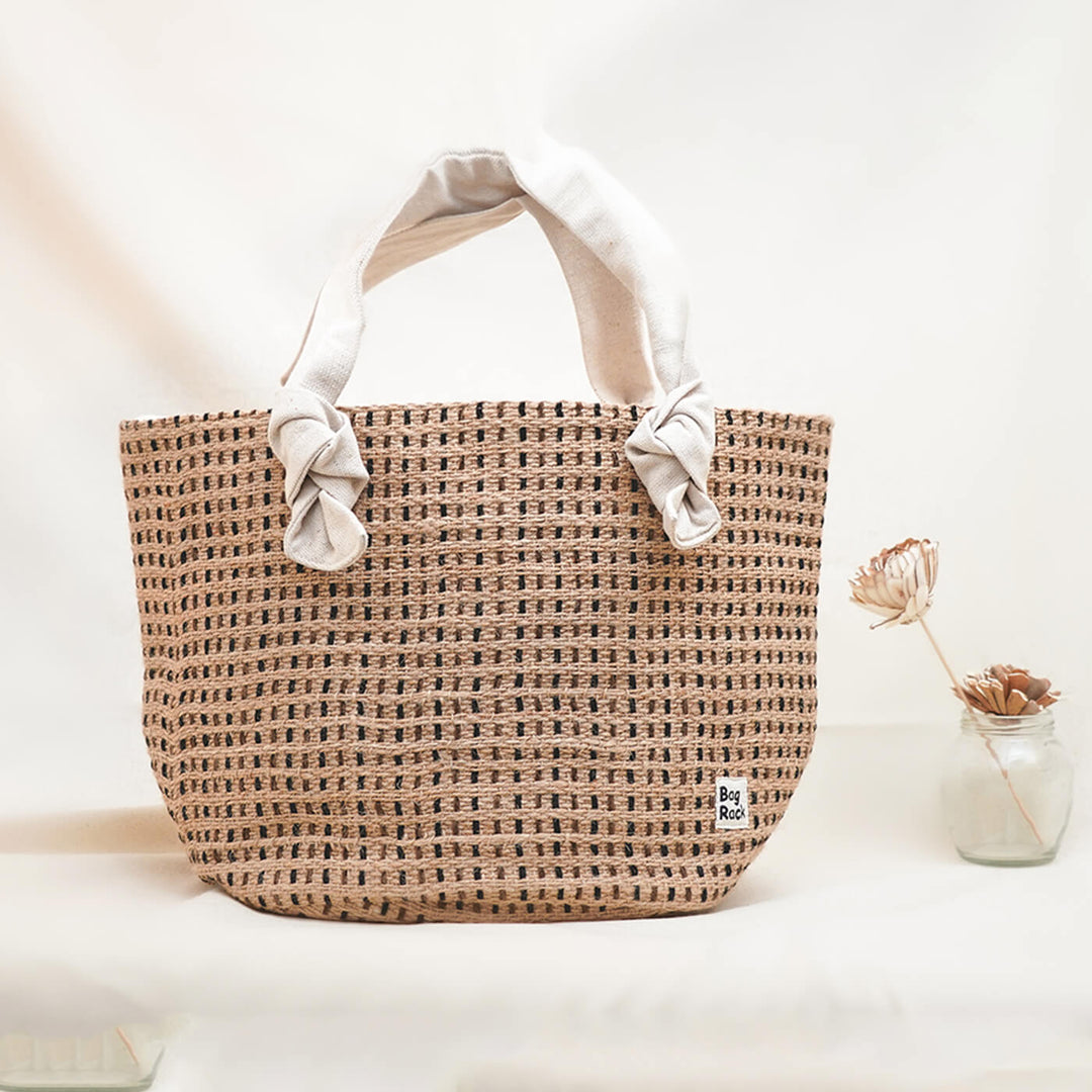 Jute Tote with Cotton Handles