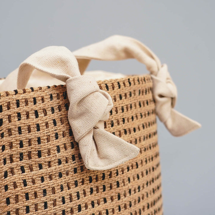 Jute Tote with Cotton Handles