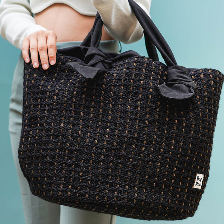 Jute Tote with Cotton Handles