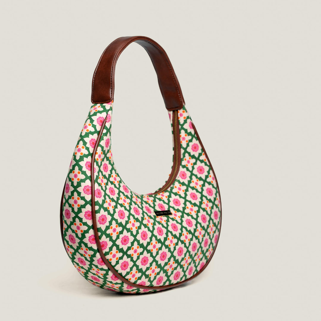 Bageechi Hand Block Printed Hobo Bag