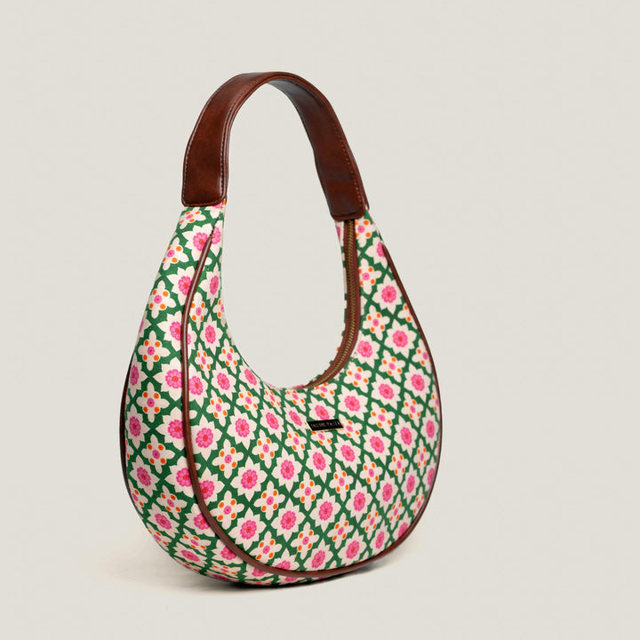 Bageechi Hand Block Printed Hobo Bag
