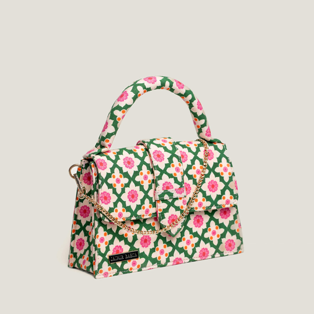 Bageechi Hand Block Printed Medium Chiq Bag