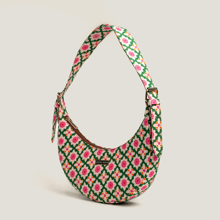 Bageechi Hand Block Printed Mini Moon Bag