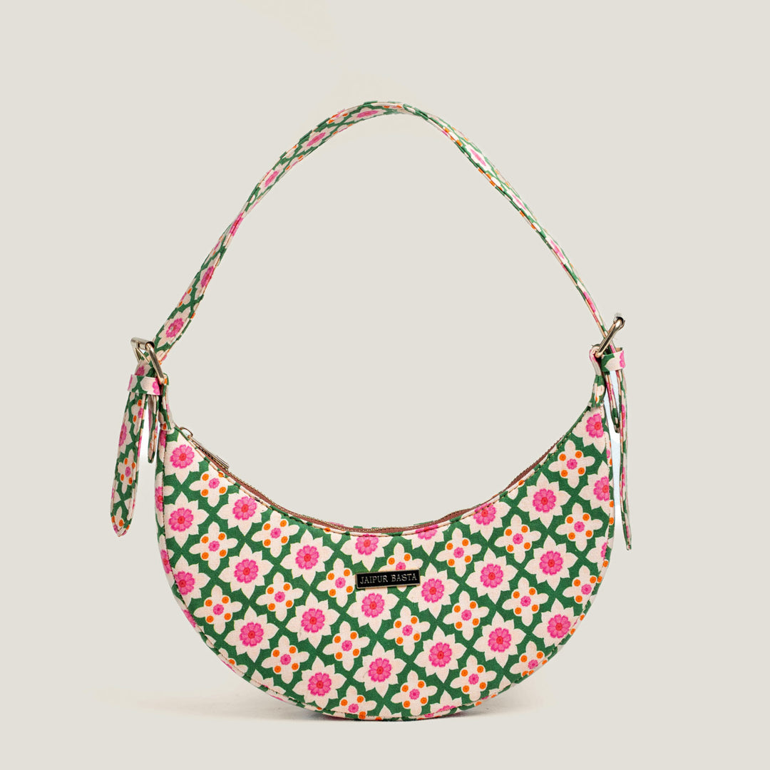 Bageechi Hand Block Printed Mini Moon Bag