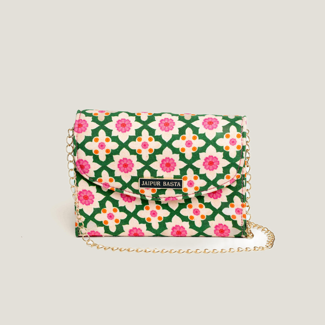 Bageechi Hand Block Printed Monaco Mini Sling Bag