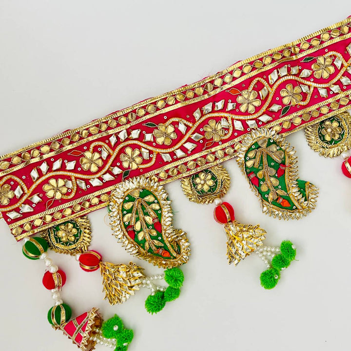 Handmade Gota Patti Pink Tassales Toran