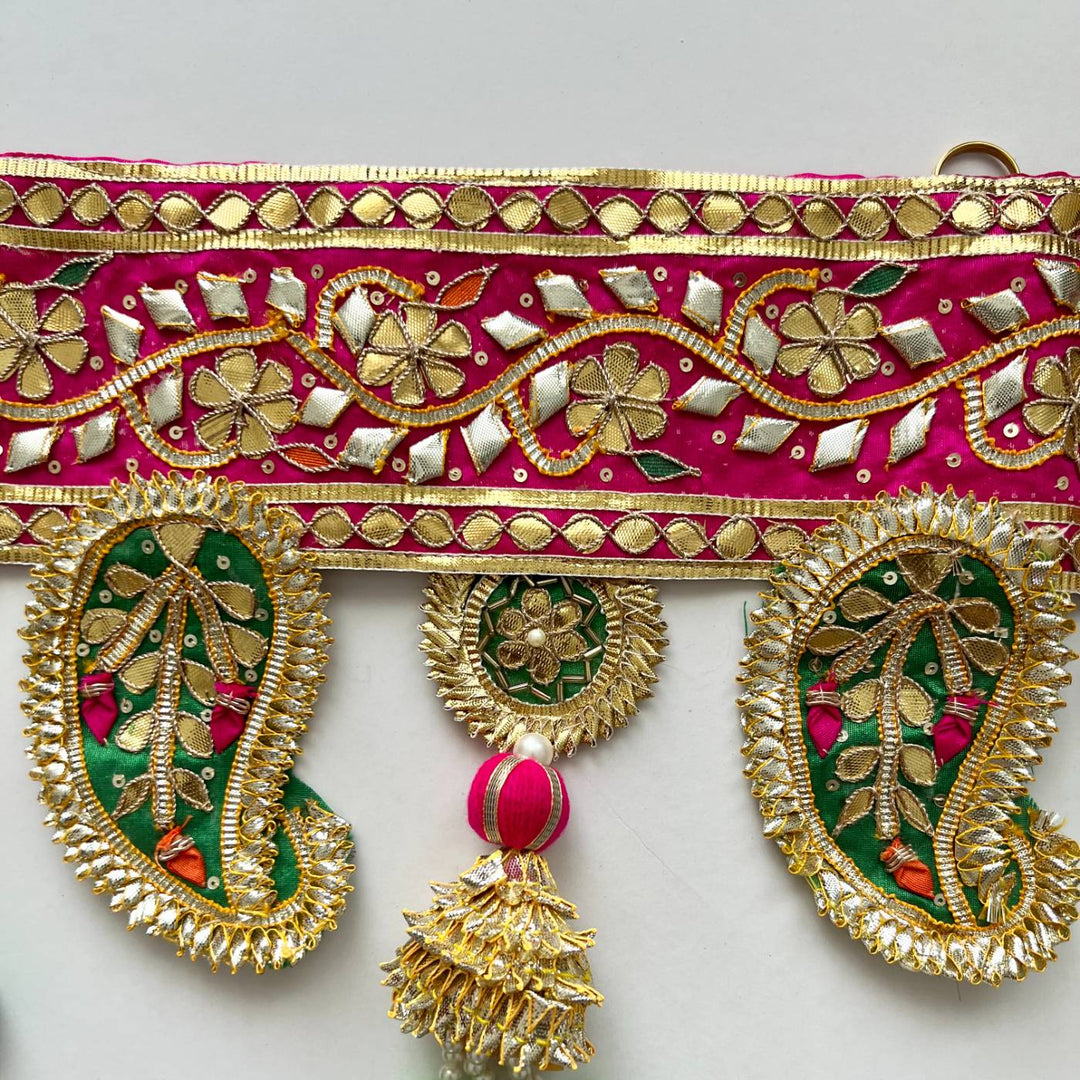 Handmade Gota Patti Pink Tassales Toran