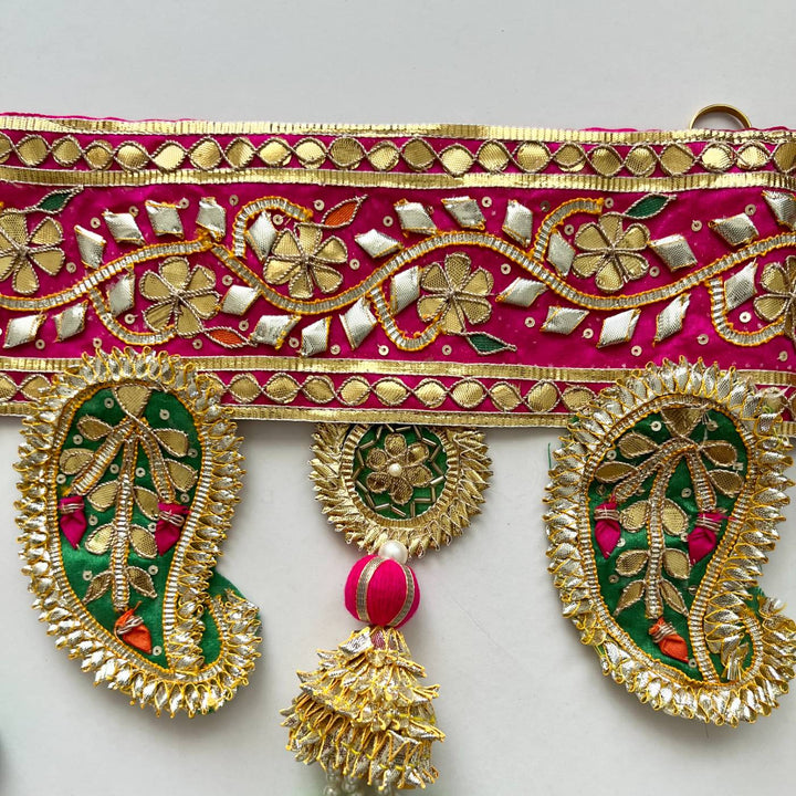 Handmade Gota Patti Pink Tassales Toran