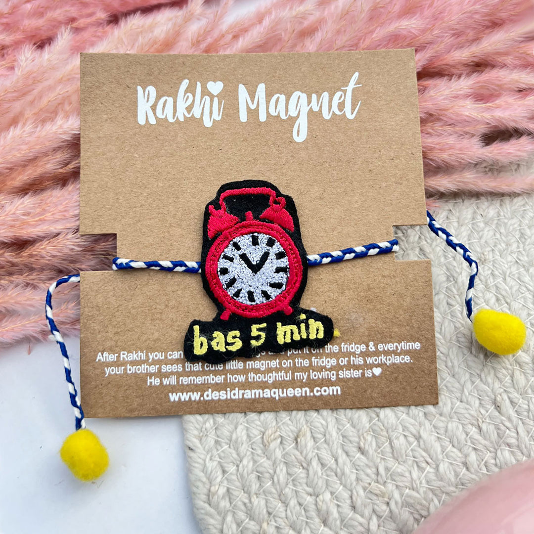 Handmade Reusable "Bas 5 Min" Felt Rakhi For Brother