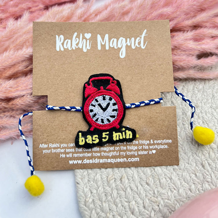 Handmade Reusable "Bas 5 Min" Felt Rakhi For Brother