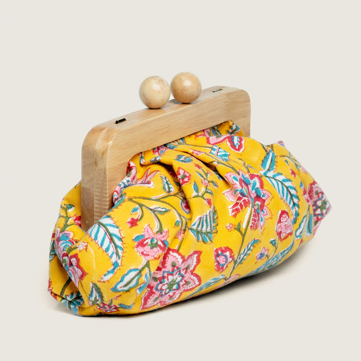 Basant Hand Block Printed Dome Clutch