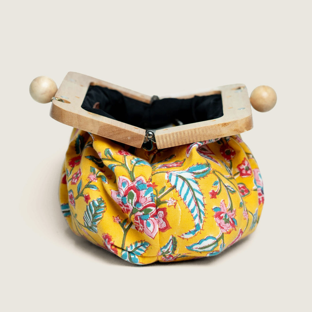 Basant Hand Block Printed Dome Clutch