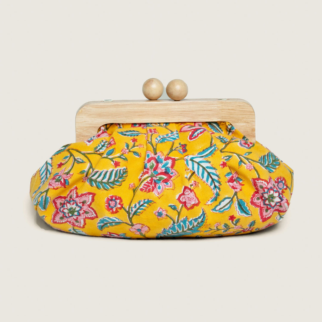 Basant Hand Block Printed Dome Clutch