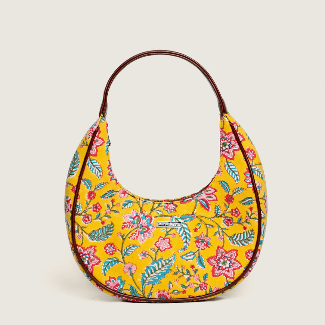 Basant Hand Block Printed Hobo Bag