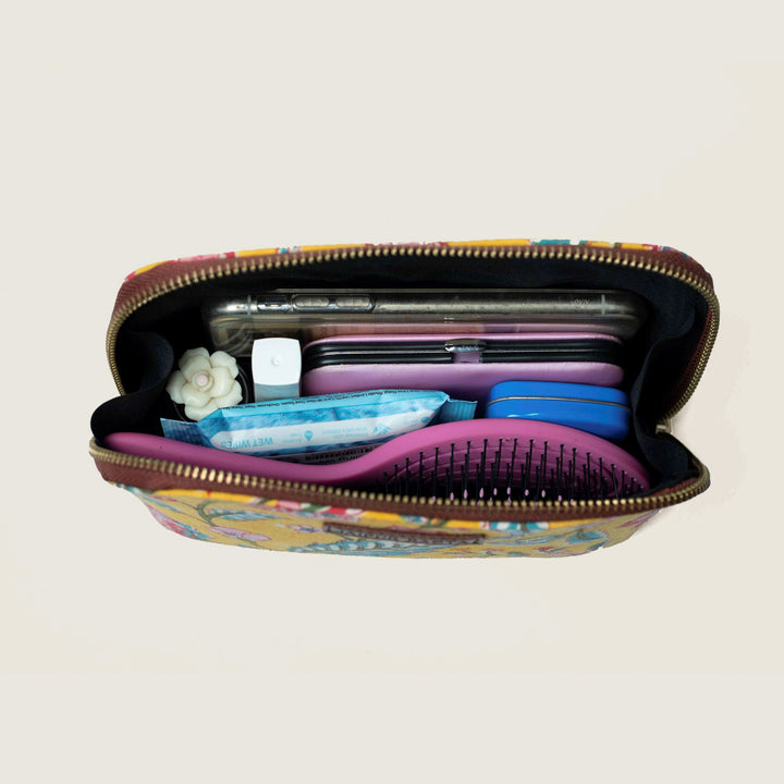 Basant Hand Block Printed Oval Pouch