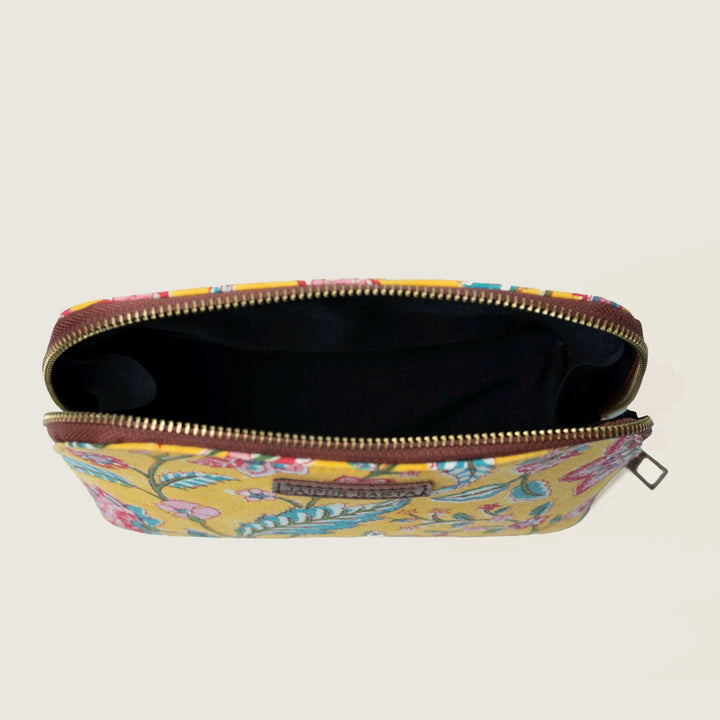 Basant Hand Block Printed Oval Pouch