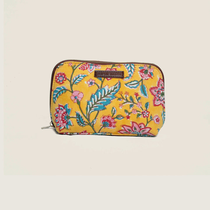Basant Hand Block Printed Oval Pouch