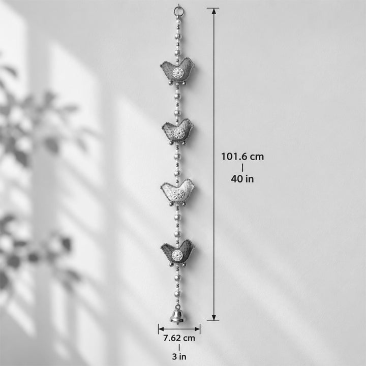 2 pc | Handmade Birdie Theme Crochet Wall Hanging with Bells & Ghungroo