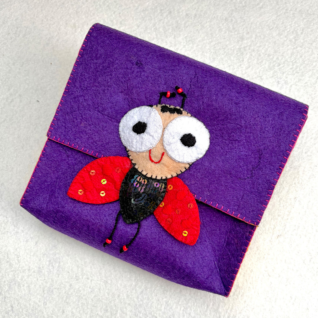 Handmade Purple Beetle Sling Bag Girls | 3+