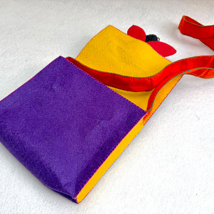 Handmade Purple Beetle Sling Bag Girls | 3+