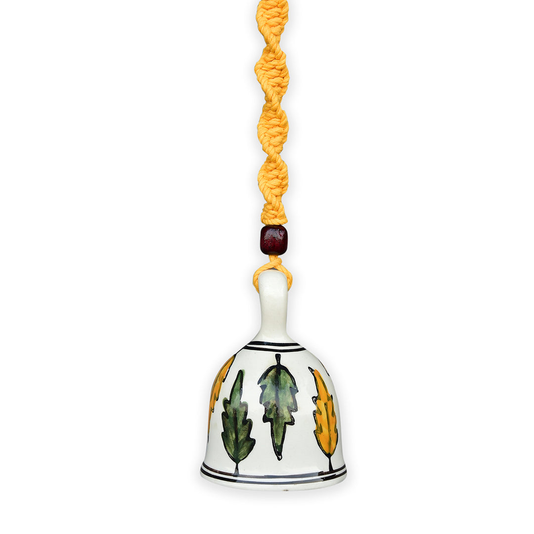 Hand Painted Ceramic Bells with Macrame Rope